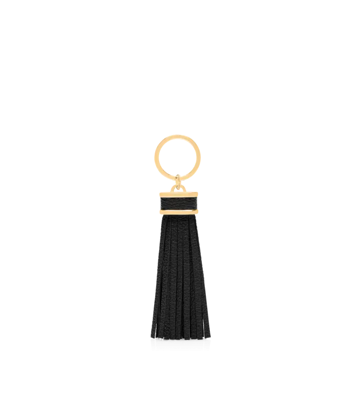 GRAIN LEATHER T TASSEL KEYRING BLACK online